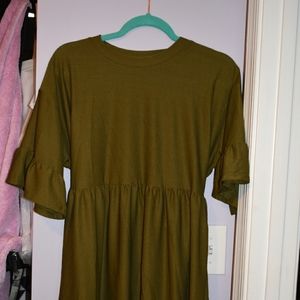 Khaki linen dress